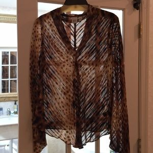 Silk animal print blouse